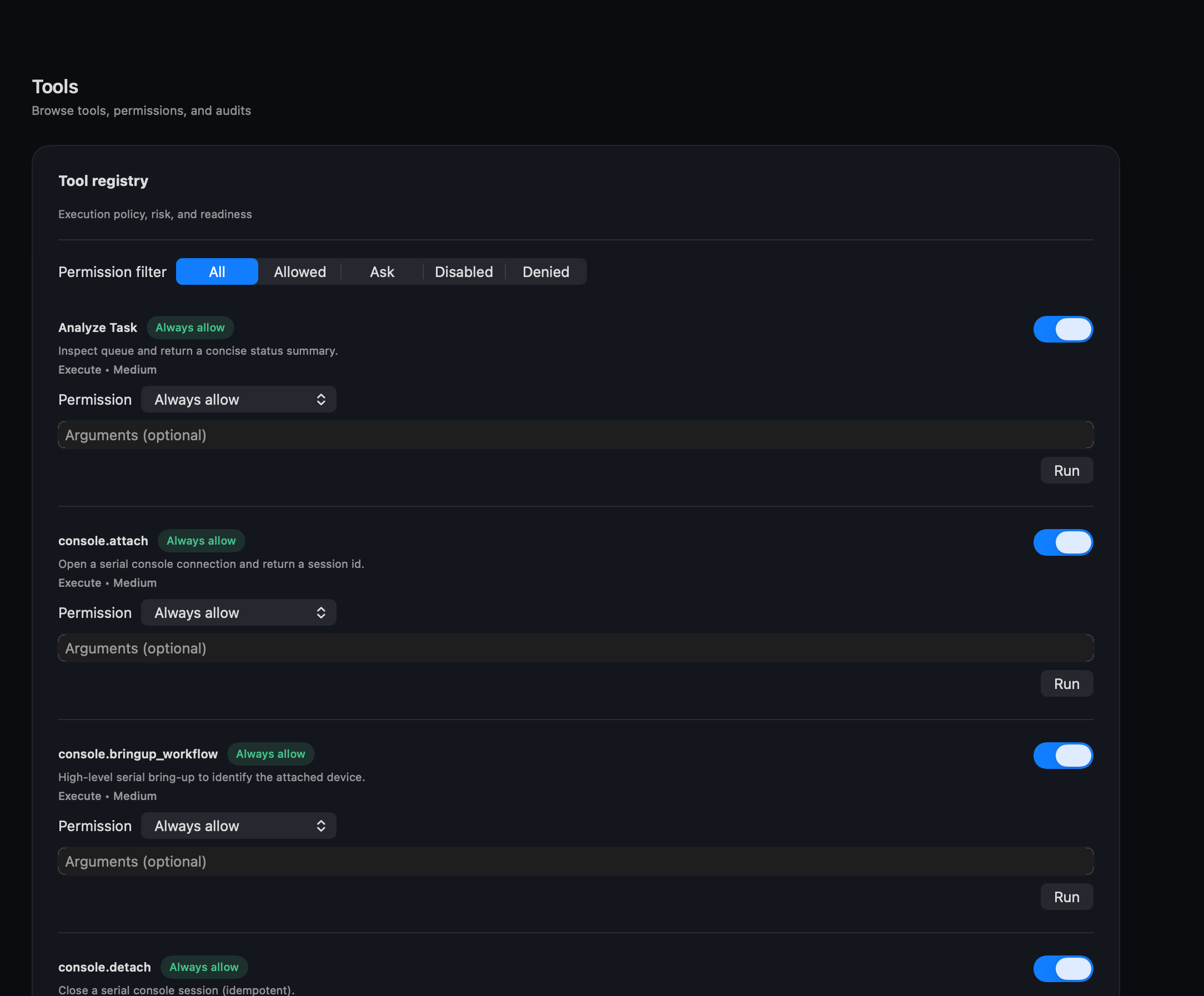 Tool registry